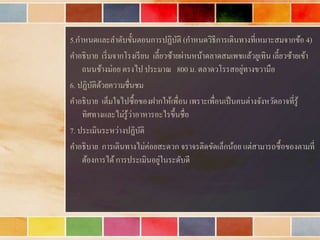 5.กำหนดและลำดับขั้นตอนกำรปฏิบัติ (กำหนดวิธีกำรเดินทำงที่เหมำะสมจำกข้อ 4)
คำอธิบำย เริ่มจำกโรงเรียน เลี้ยวซ้ำยผ่ำนหน้ำตลำดสมเพชแล้วยูเทิน เลี้ยวซ้ำยเข้ำ
ถนนช้ำงม่อย ตรงไป ประมำณ 800 ม. ตลำดวโรรสอยู่ทำงขวำมือ
6. ปฏิบัติด้วยควำมชื่นชม
คำอธิบำย เต็มใจไปซื้อของฝำกให้เพื่อน เพรำะเพื่อนเป็นคนต่ำงจังหวัดอำจที่รู้
ทิศทำงและไม่รู้ว่ำอำหำรอะไรขึ้นชื่อ
7. ประเมินระหว่ำงปฏิบัติ
คำอธิบำย กำรเดินทำงไม่ค่อยสะดวก จรำจรติดขัดเล็กน้อย แต่สำมำรถซื้อของตำมที่
ต้องกำรได้กำรประเมินอยู่ในระดับดี
 