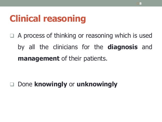 Clinical reasoning in physiotherapy