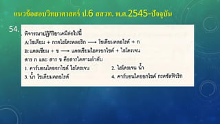 แนวข้อสอบวิทยาศาสตร์ ป.6 สสวท. พ.ศ.2545-ปัจจุบัน
54.
 