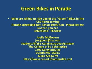 Green Bikes in Parade ,[object Object]