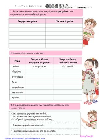 Ενότητα 9ε
Πρώτη φορά στο θέατρο
Ευνίκη Τοκατλή
Επιμέλεια: Χρήστος Χαρμπής http://xristx.blogspot.gr σελ.9
 