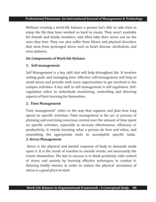 Work Life Balance in Organizational Framework:A Conceptual Study | PDF