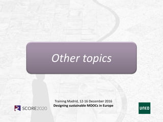 9. Designing MOOCs (7) The evaluation, assessment, and certification - Tiberio Feliz (UNED) - Presentation