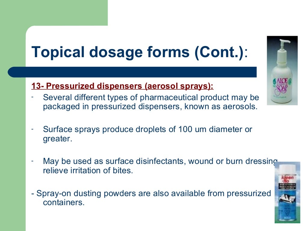 Types of dosage forms