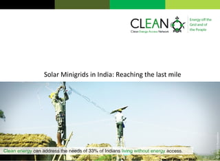 Solar Minigrids in India: Reaching the last mile
 