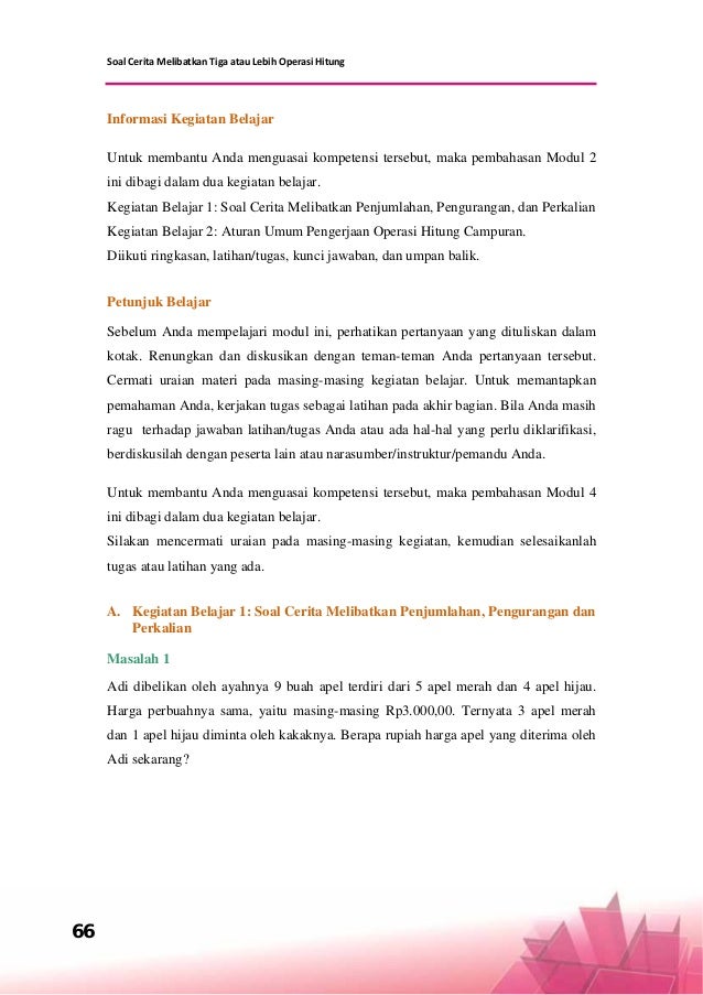 Contoh Soal Dan Jawaban Operasi Hitung Campuran Dunia Sosial