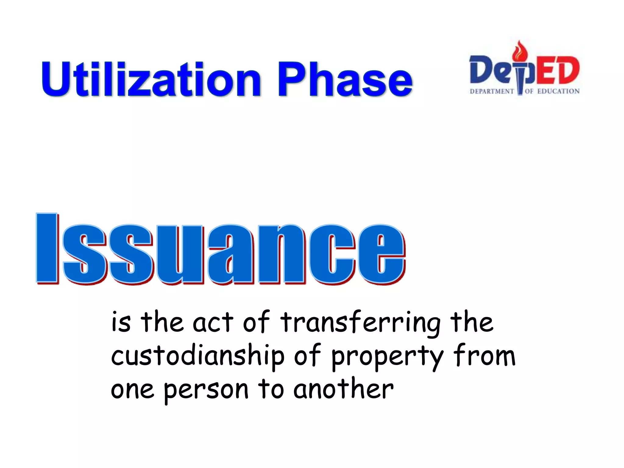 is the act of transferring the
custodianship of property from
one person to another
 
