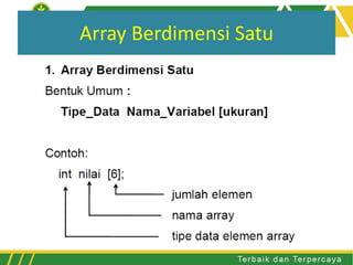 Pertemuan 9 Array | PPT