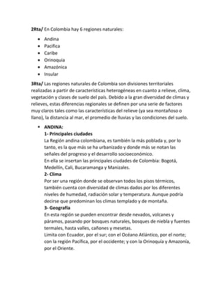 9. 7 1 regiones naturales de Colombia | PDF