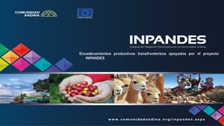 Encadenamientos productivos transfronterizos apoyados por el proyecto
INPANDES
 