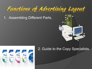 1. Assembling Different Parts.
2. Guide to the Copy Specialists.
 