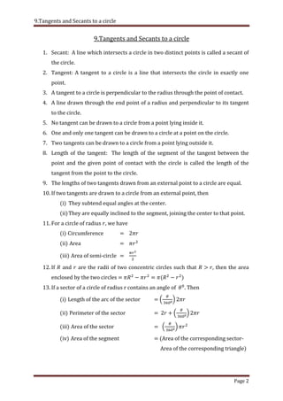 9.tangents and secants to a circle | PDF