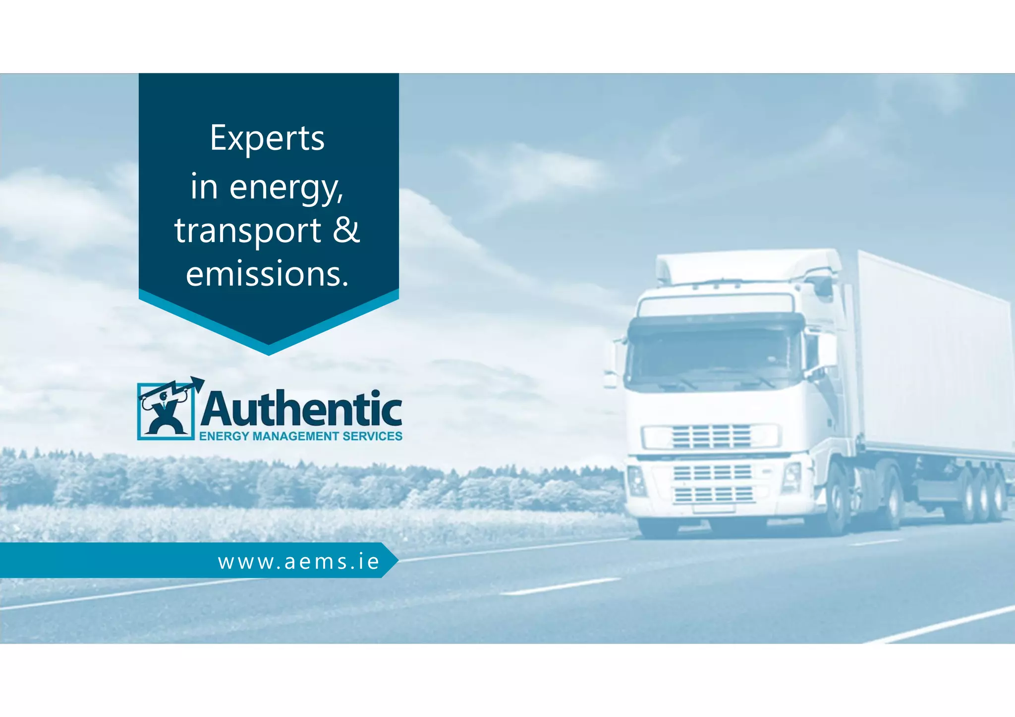 Experts
in energy,
transport &
emissions.
www.aems.ie
 
