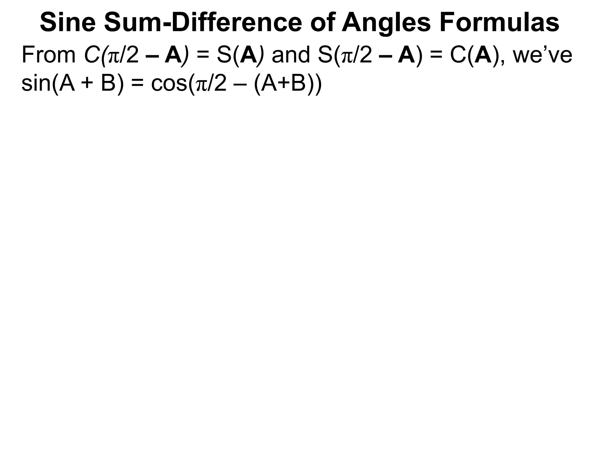 9. sum and double half-angle formulas-x | PPT