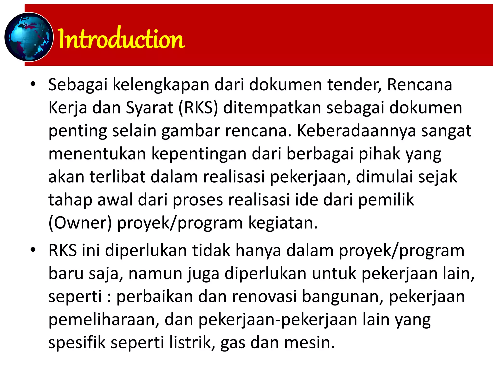 Dokumen Rencana Kerja & Syarat-syarat (RKS) _Materi Training 