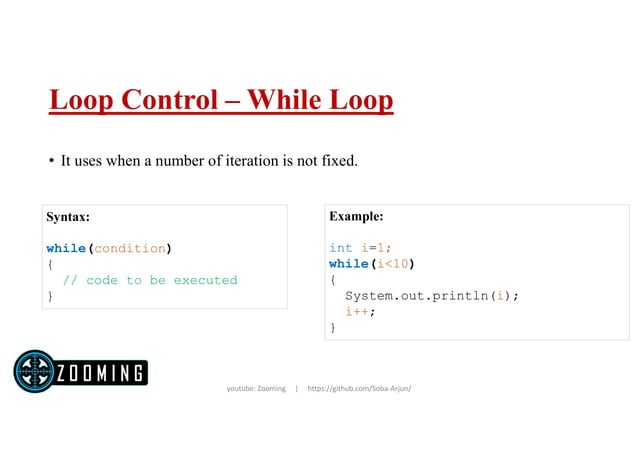 Java loop control | PPT