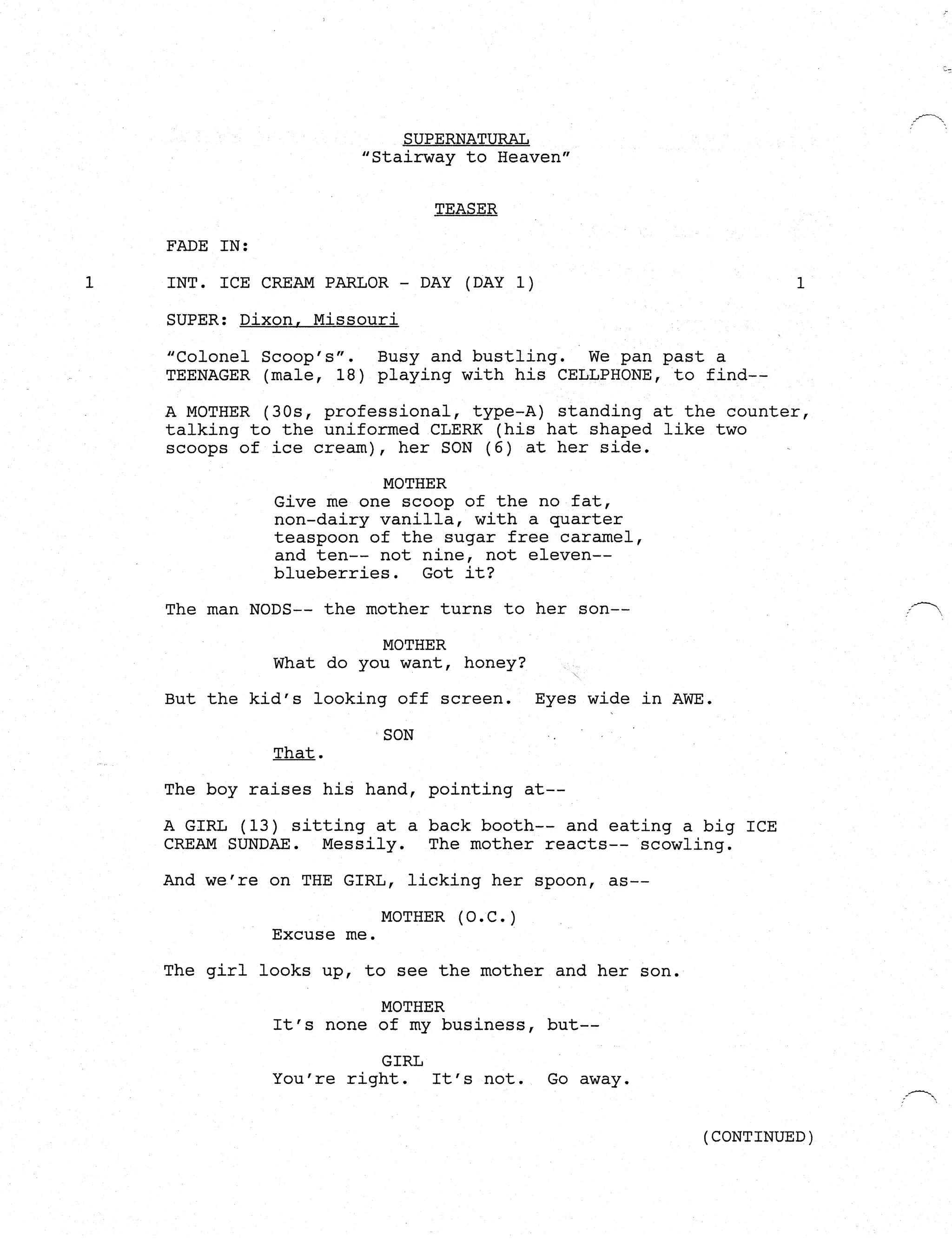Supernatural 9.22 Stairway to Heaven Script | PDF