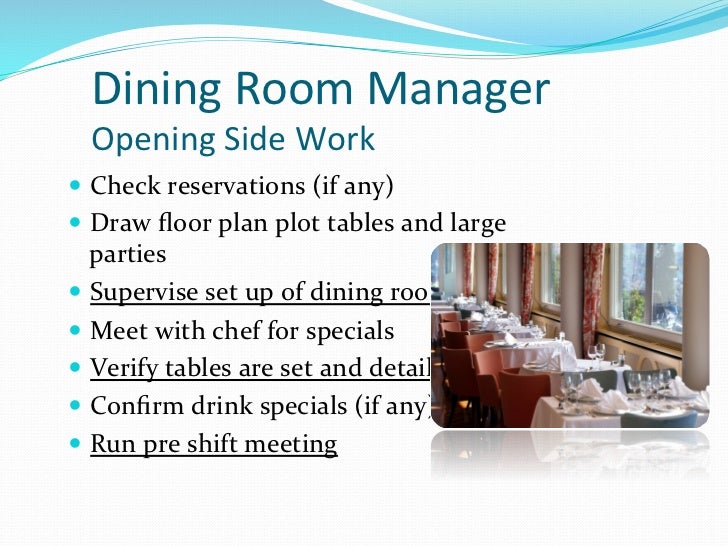 September 19 Front of the House Rules of Service