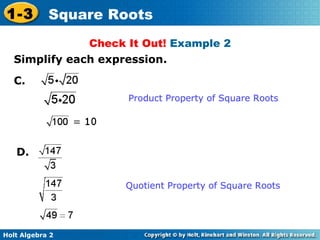 Algebra 2. 9.19 Simplifying Square Roots | PPT