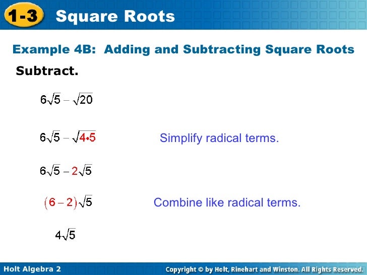 algebra 2 919 simplifying square roots 24 728