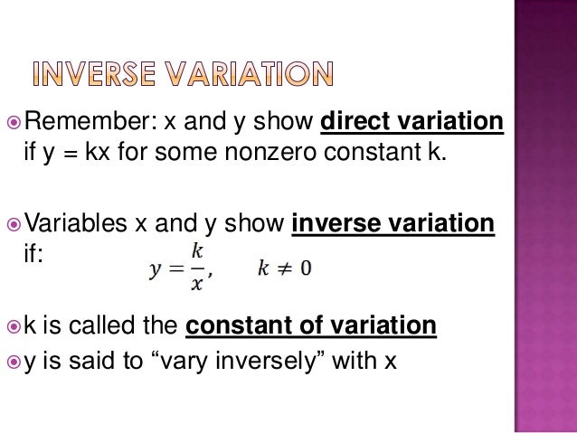 9.1 inverse and joint variation