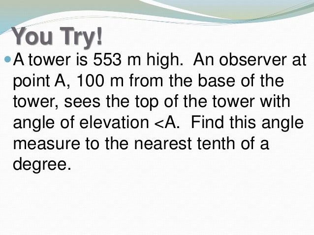 9 1 solving right triangles excel significant digits