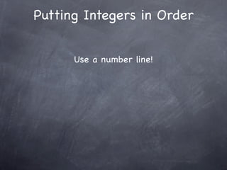 Putting Integers in Order


      Use a number line!
 
