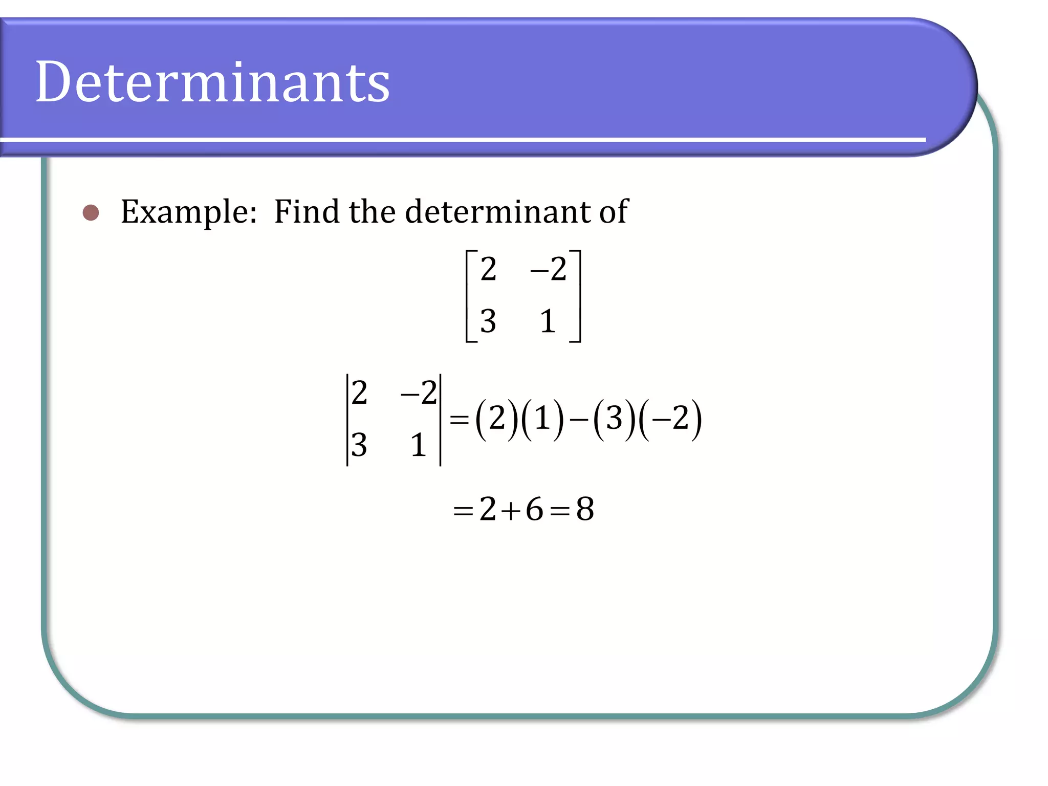 9.3 Determinant Solution of Linear Systems | PDF