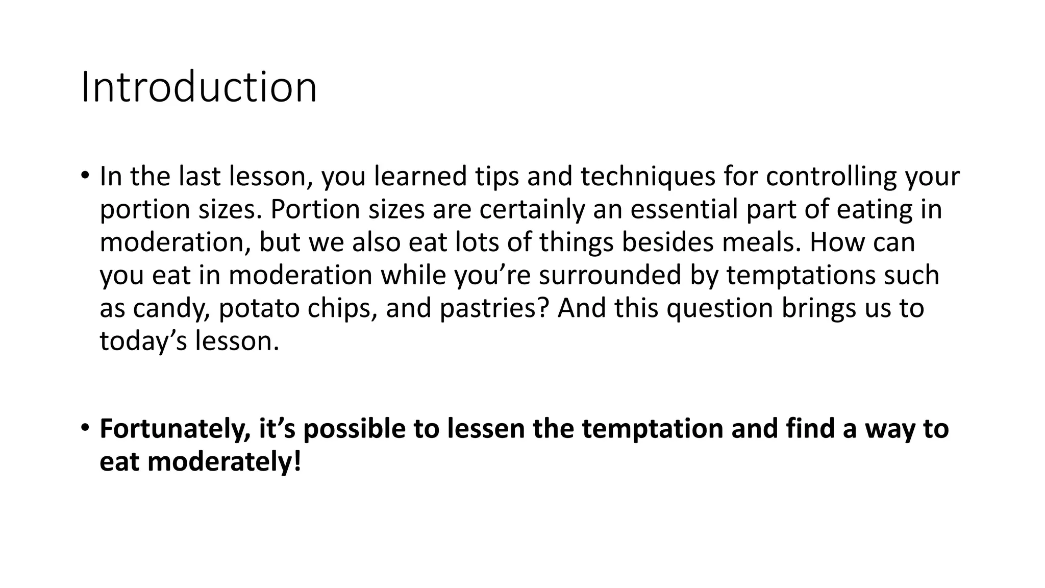 9. lesson 8 top secrets to eating in moderation | PPT