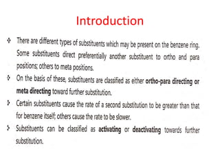 9.substituent, effect of substituents on reactivity& orientation . | PPT
