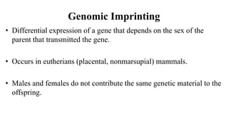 Genomic imprinting