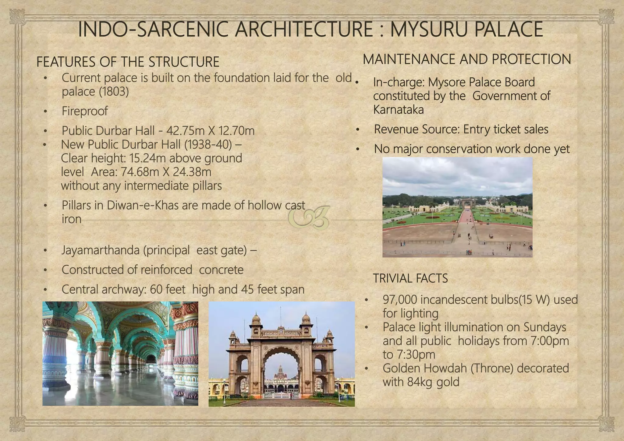 MYSURU PALACE ARCHITECTURE | PPTX
