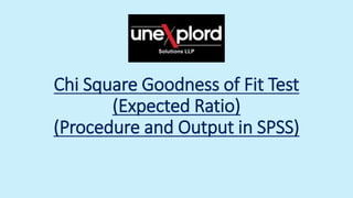 Chi Square Goodness of Fit Test
(Expected Ratio)
(Procedure and Output in SPSS)
 