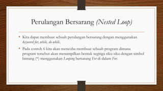 9. algoritma perulangan pada java | PPTX