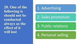 Multiple Promotion Promotion- Multiple Choice Questions ( MCQs) | PPTX