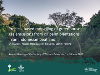 Process-based modelling of greenhouse
gas emissions from oil palm plantations
in an Indonesian peatland
Erin Swails, Krist...