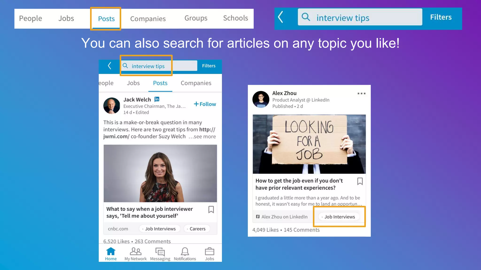 You can also search for articles on any topic you like!
 