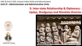 AIHC & Arch-C-601: Ancient Indian Polity and Administration
Unit IV : Administration and Administrative Units
9. Inter-state Relationship & Diplomacy :
Upāya, Shadgunya and Mandala theories
Sachin Kr. Tiwary
 