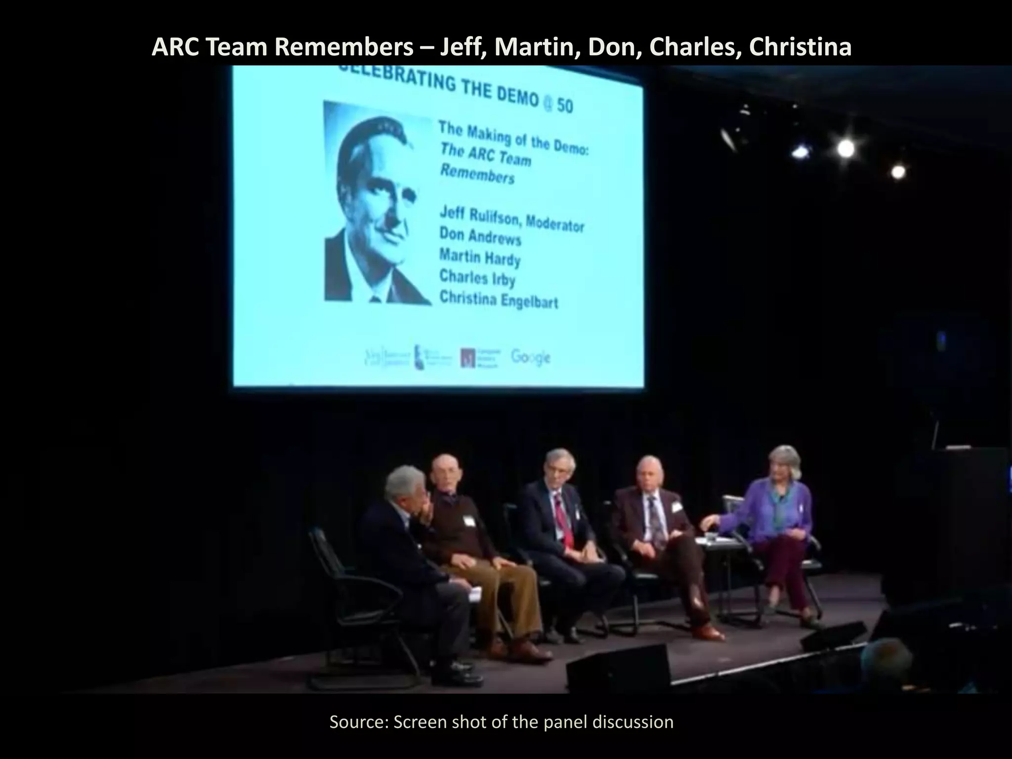 ARC Team Remembers – Jeff, Martin, Don, Charles, Christina
Source: Screen shot of the panel discussion