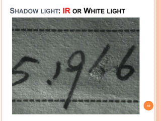SHADOW LIGHT: IR OR WHITE LIGHT
10
 