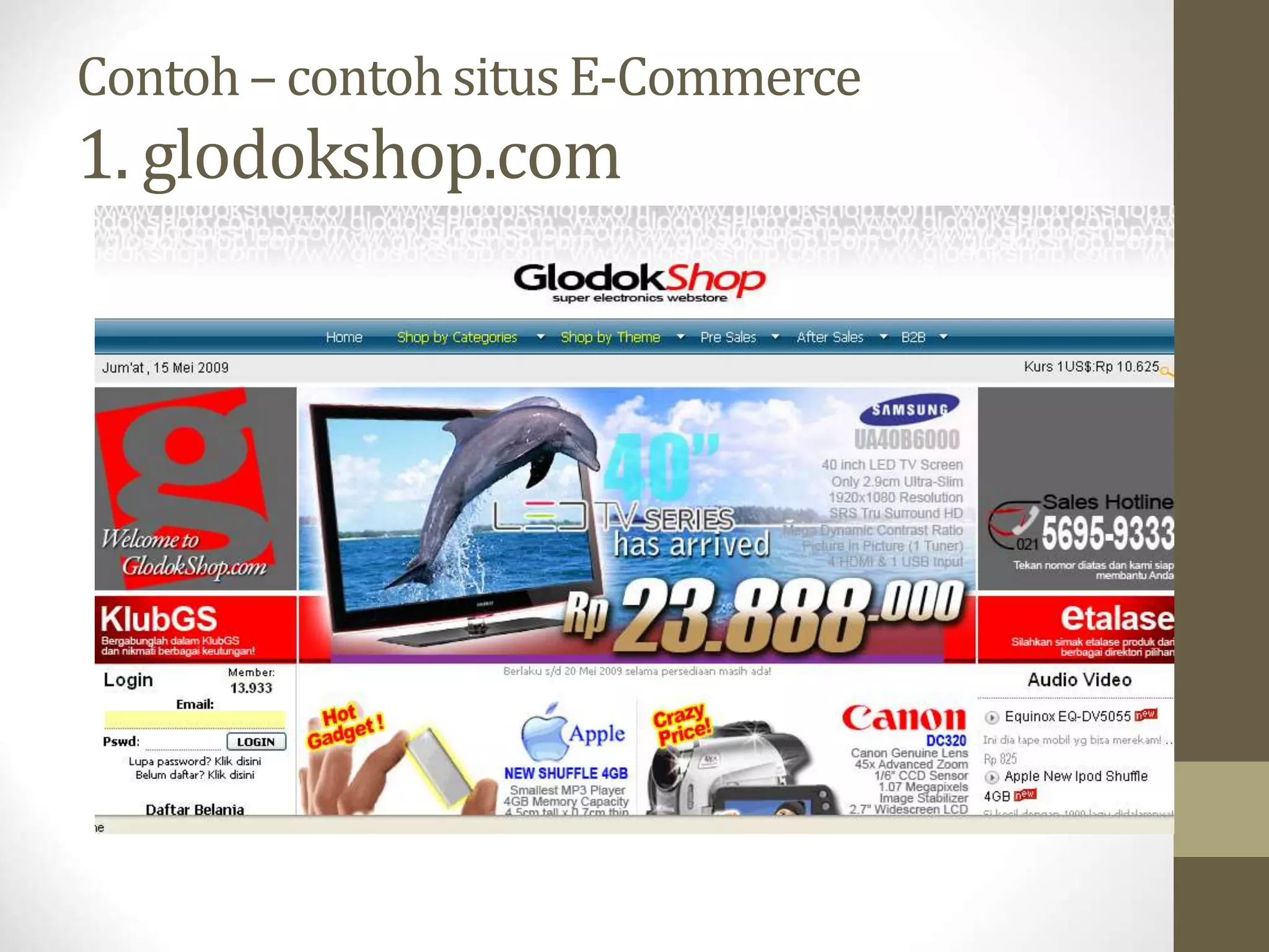 Contoh– contohsitus E-Commerce
1. glodokshop.com
 