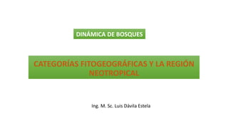 DINÁMICA DE BOSQUES
Ing. M. Sc. Luis Dávila Estela
CATEGORÍAS FITOGEOGRÁFICAS Y LA REGIÓN
NEOTROPICAL
 