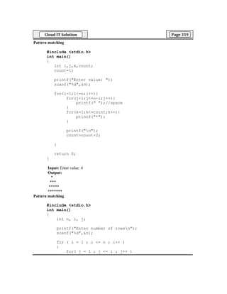 pattern 9 in python | python | patterns | coding... 9.C Programming | PDF