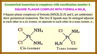 SQUARE PLANAR COMPLEX WITH FORMULA MA2B2
 