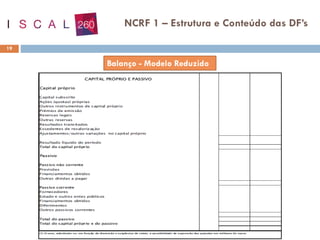 19
NCRF 1 – Estrutura e Conteúdo das DF’s
 