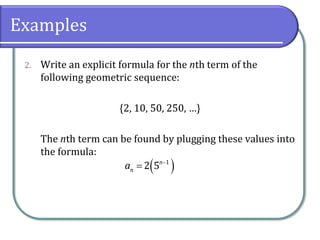 Geometric Sequence Recursive Formula