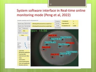 System software interface in Real-time online
monitoring mode (Peng et al, 2022)
22
 