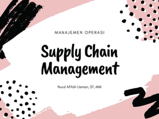 MANAJEMEN OPERASI
SupplyChain
Management
Nurul Afifah Usman, ST, MM
 
