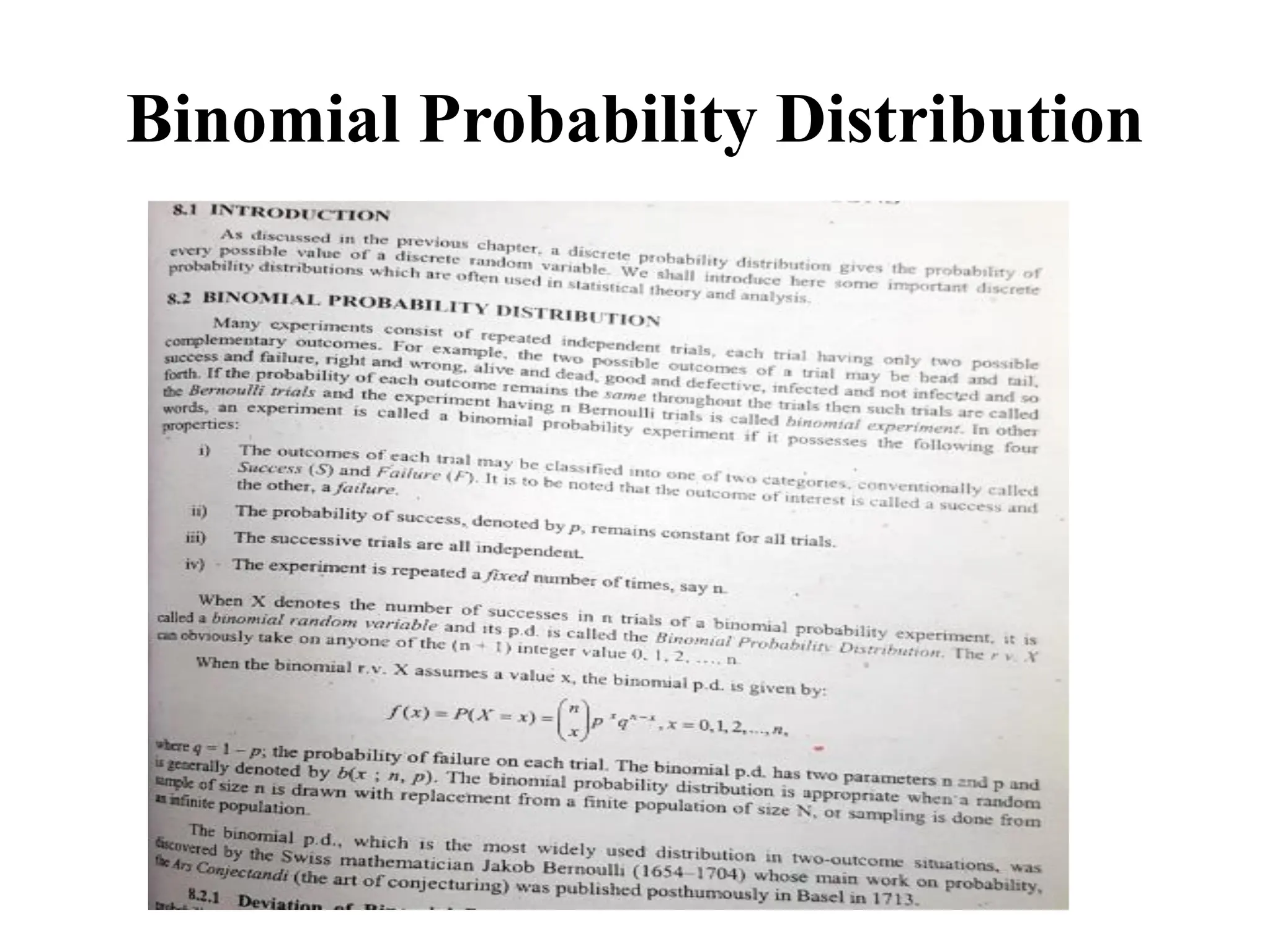 Binomial Probability Distribution