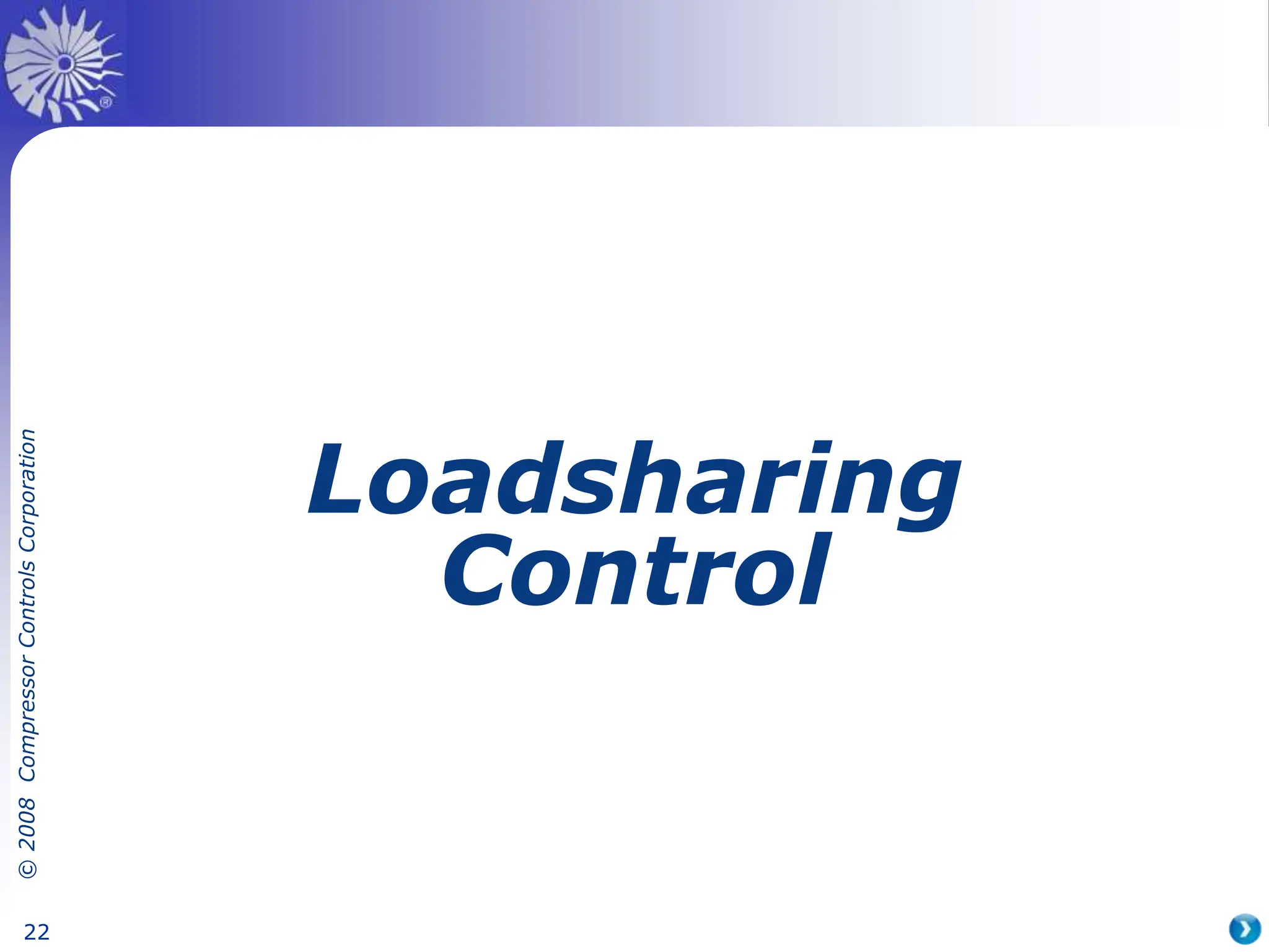 ©
2008
Compressor
Controls
Corporation
22
Loadsharing
Control
 